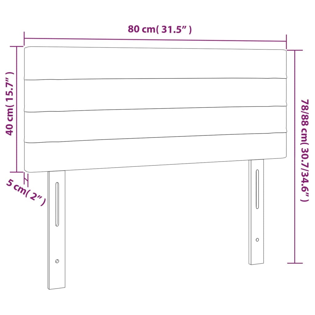 Testiera Tortora 80x5x78/88 cm in Tessuto | homemem39