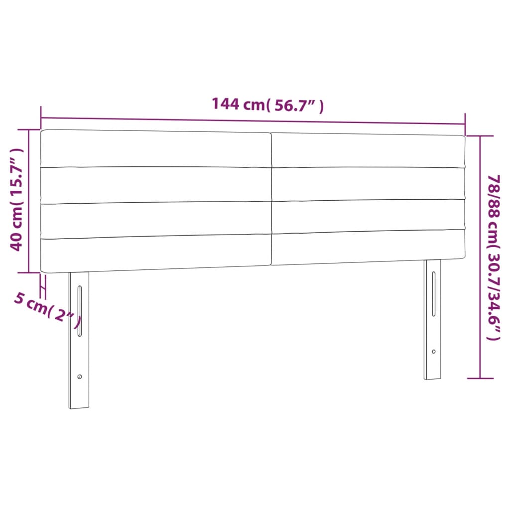Testiera Marrone Scuro 144x5x78/88 cm in Tessuto | homemem39