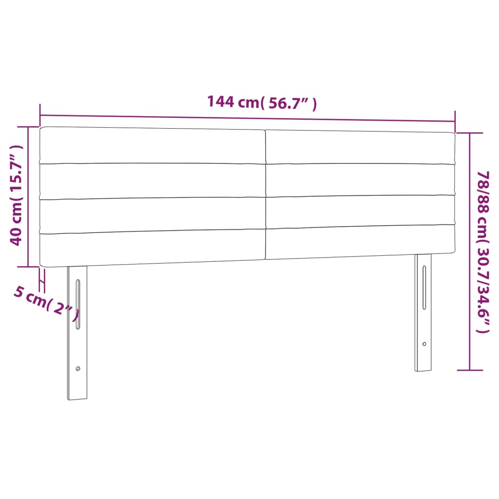 Testiera Blu 144x5x78/88 cm in Tessuto | homemem39
