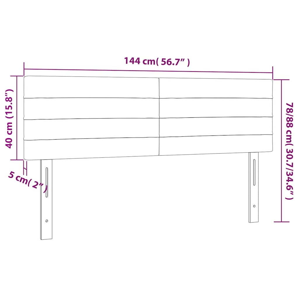 Testiera Rosa 144x5x78/88 cm in Velluto | homemem39