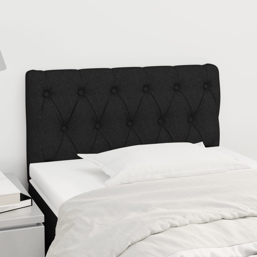 Testiera Nera 80 x 7 x 78/88 cm in Tessuto - homemem39