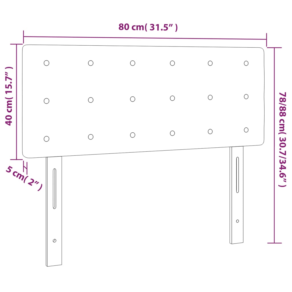 Testiera Tortora 80x5x78/88 cm in Tessuto - homemem39
