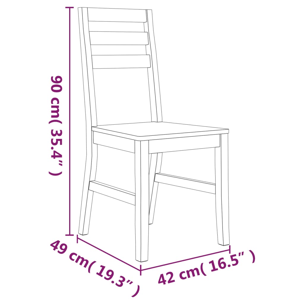 Set da Pranzo 5 pz in Legno Massello di Acacia | homemem39