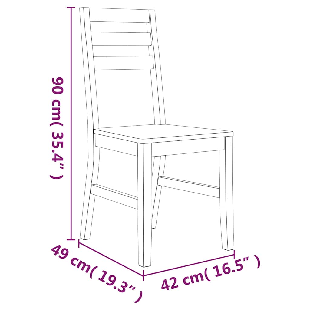 Set da Pranzo 7 pz in Legno Massello di Acacia | homemem39