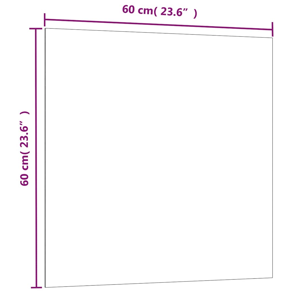 Lavagna Magnetica a Parete Nera 60x60 cm Vetro Temperato | homemem39