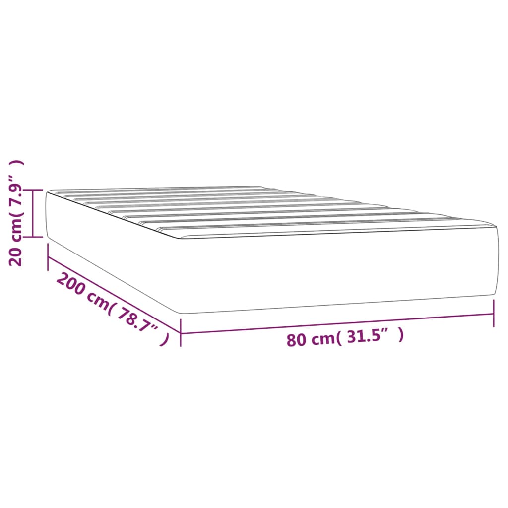 Materasso a Molle Insacchettate Blu 80x200x20 cm in Tessuto - homemem39