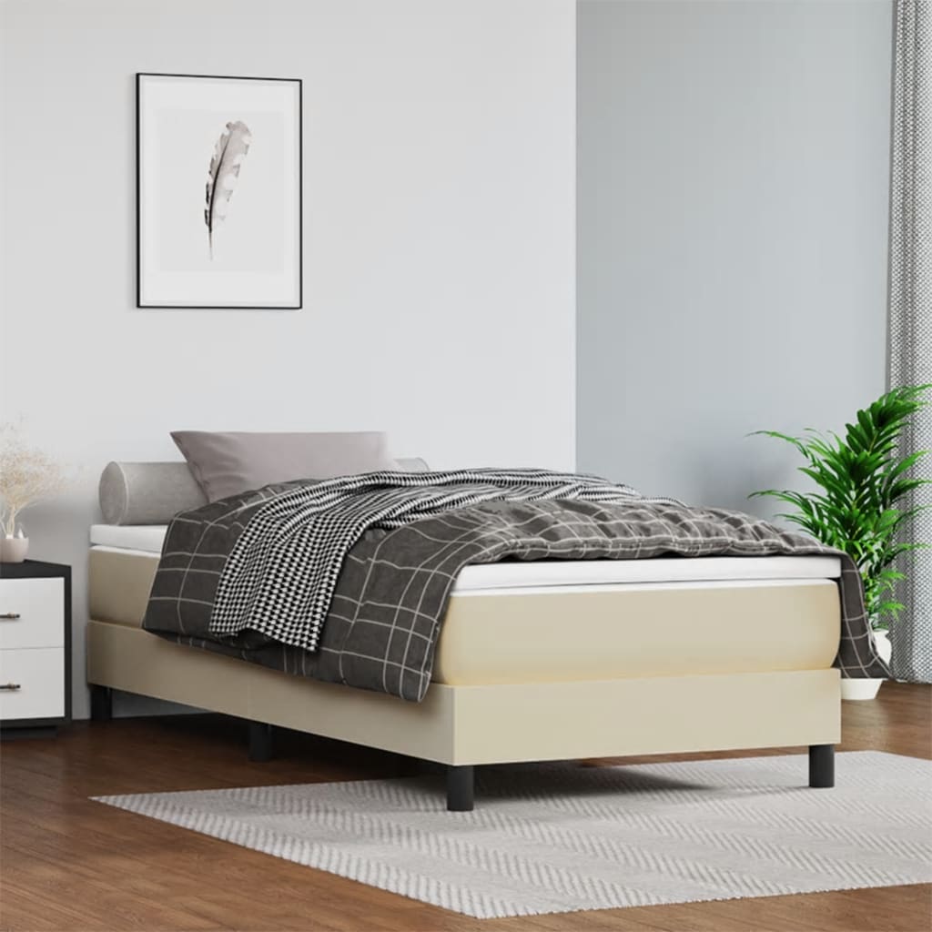 Materasso a Molle Insacchettate Crema 90x200x20cm in Similpelle - homemem39