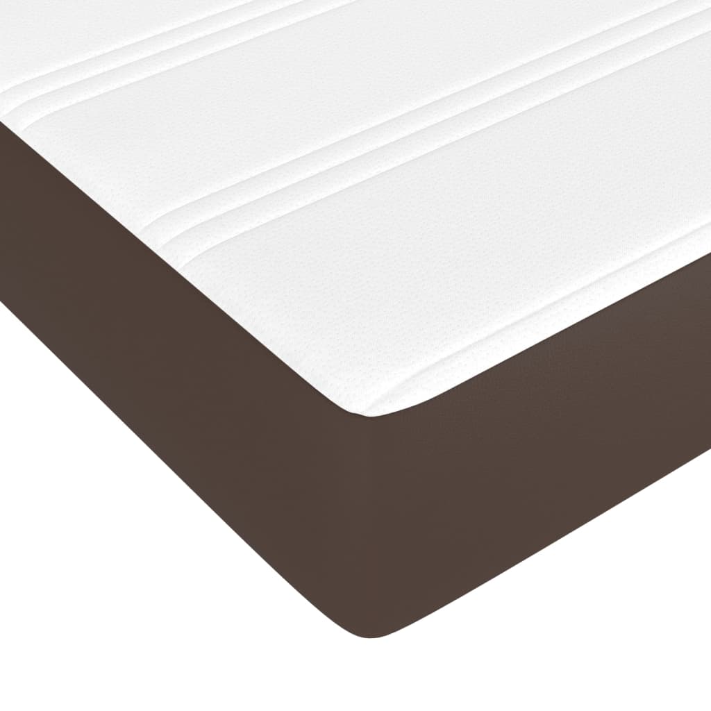 Materasso a Molle Marrone 90x200x20 cm in Similpelle - homemem39