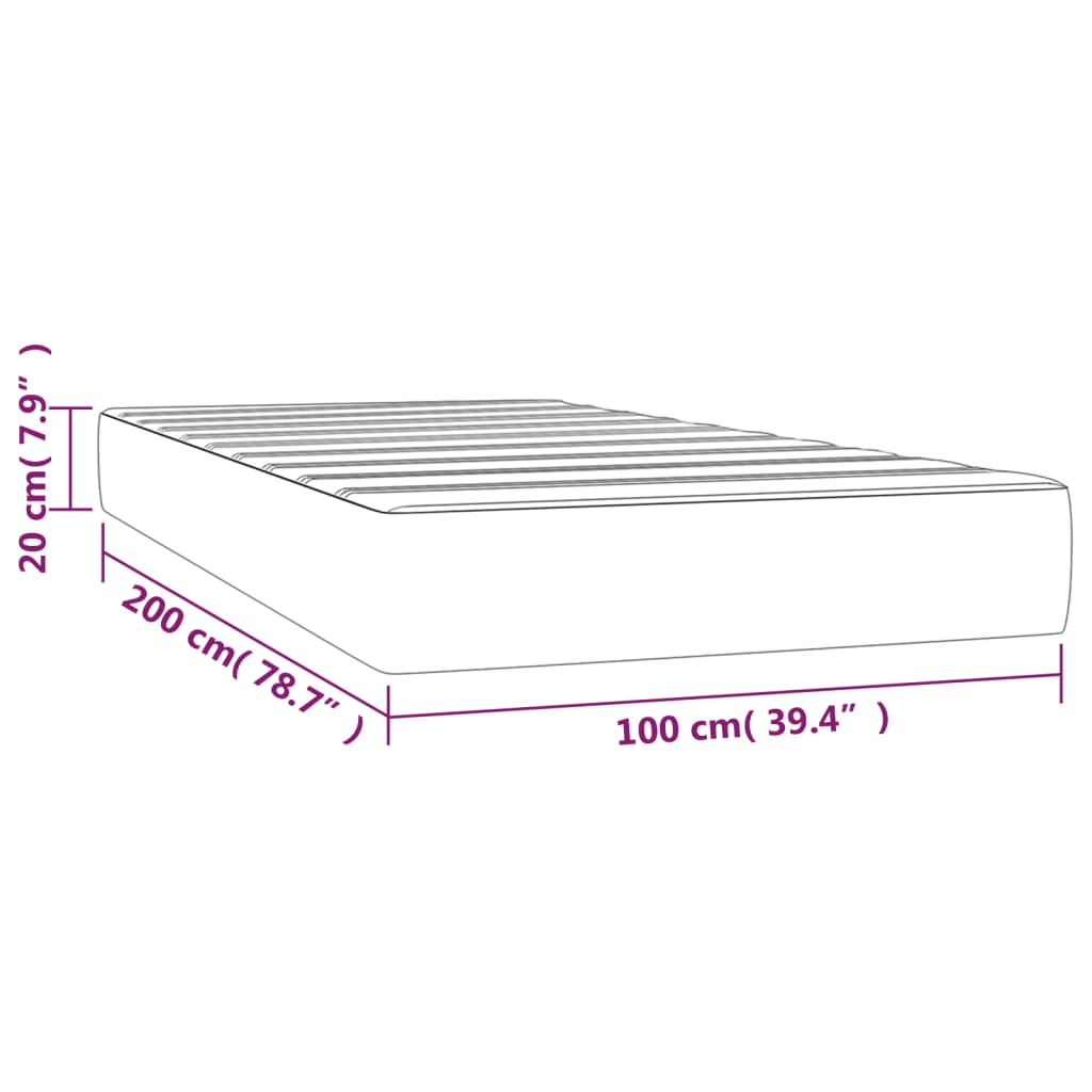 Materasso a Molle Crema 100x200x20 cm in Similpelle - homemem39