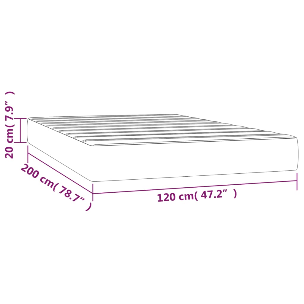 Materasso a Molle Insacchettate Rigidità Media Grigio Chiaro 120x200x20 cm | homemem39