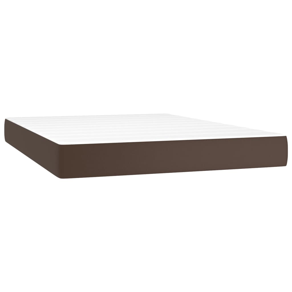 Materasso a Molle Marrone 140x190x20 cm in Similpelle - homemem39