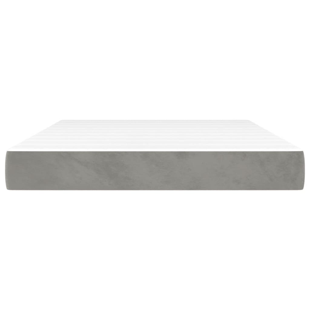 Materasso a Molle Grigio Chiaro 140x190x20 cm in Velluto - homemem39