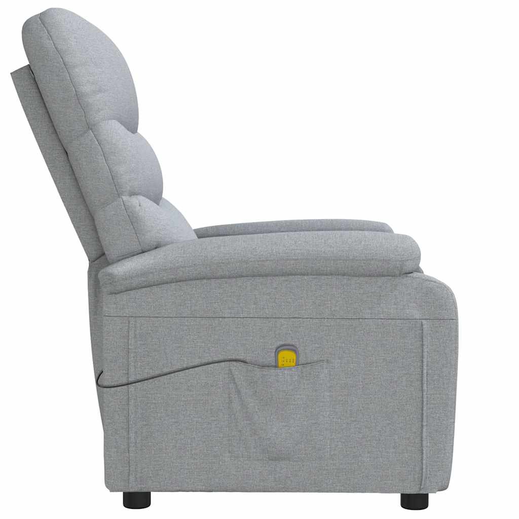 Poltrona Massaggiante in Tessuto Grigio Chiaro