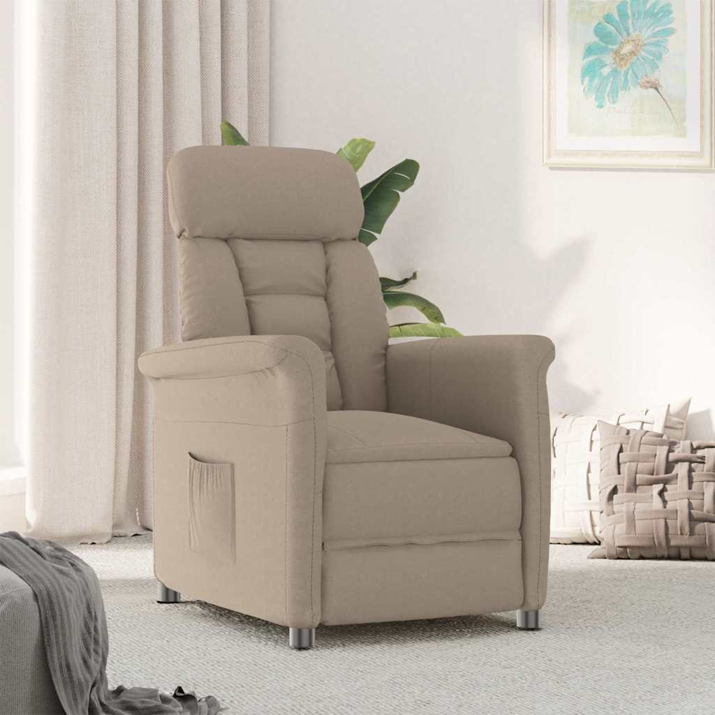 Poltrona reclinabile taupe Talpa 70.5 x 96.5 x 95 cm Poliestere
