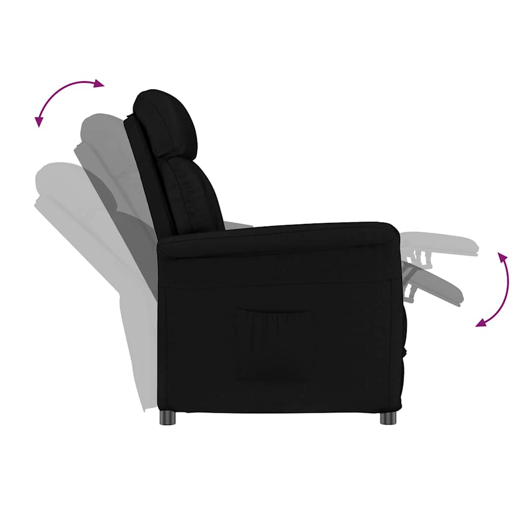 Poltrona Relax Nera Nero 70.5 x 96.5 x 95 cm Pelle sintetica