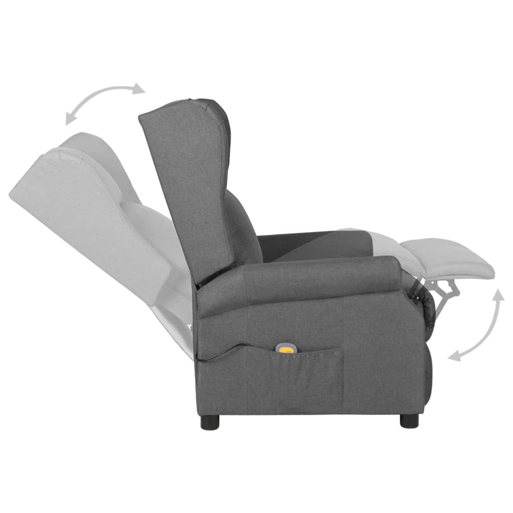 Poltrona Massaggiante in Tessuto Grigio Chiaro