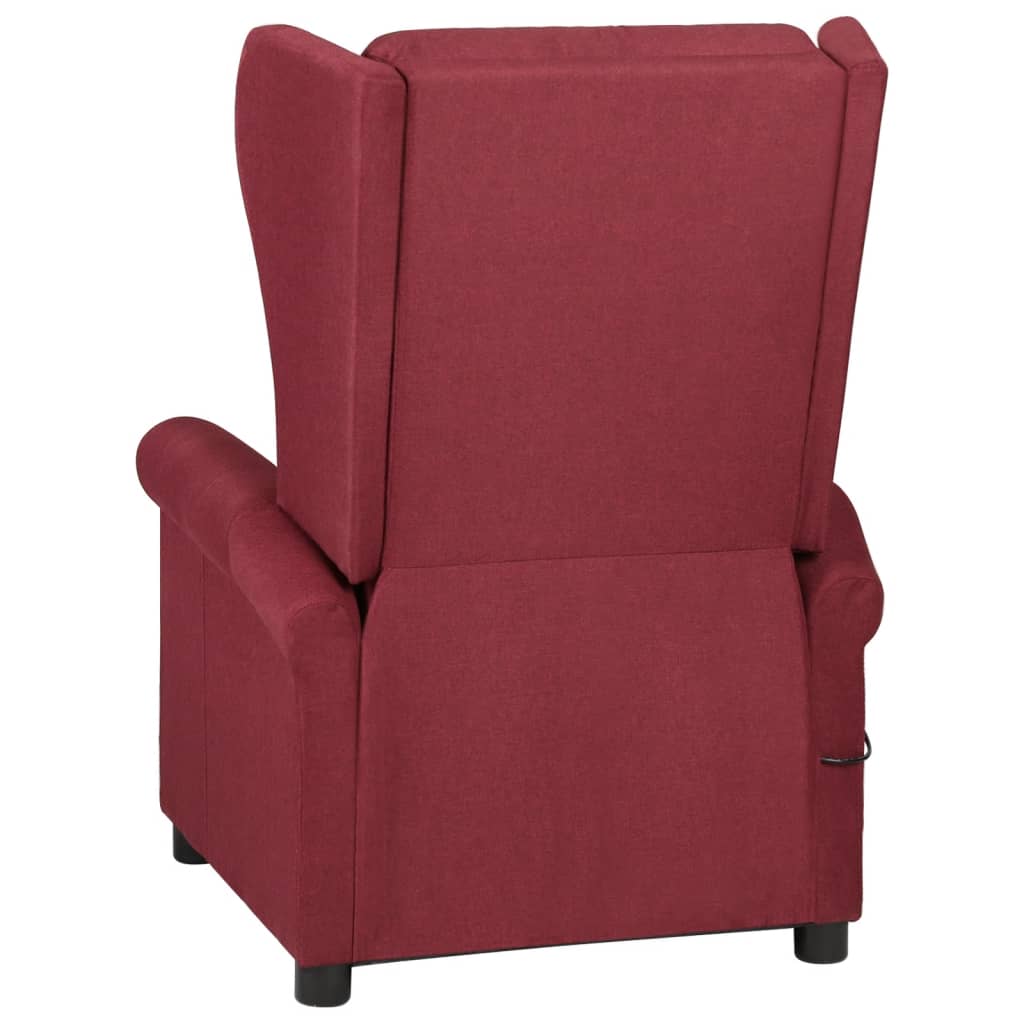 Poltrona Massaggiante Elettrica Rosso Vino in Tessuto