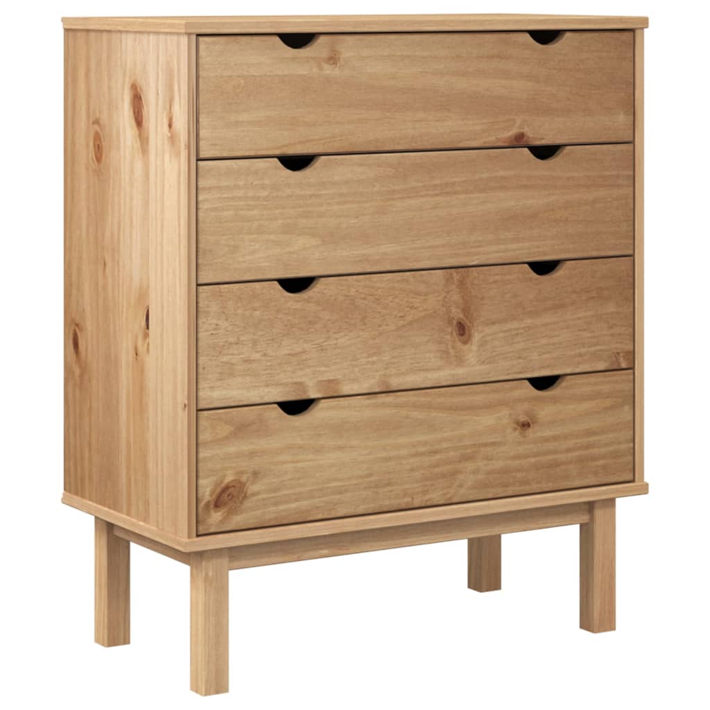 Cassettiera OTTA 76,5x39,5x90 cm in Legno Massello di Pino - homemem39