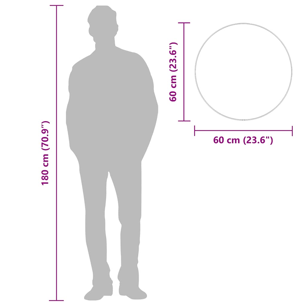 Specchio da Parete Dorato Ø 60 cm Rotondo | homemem39