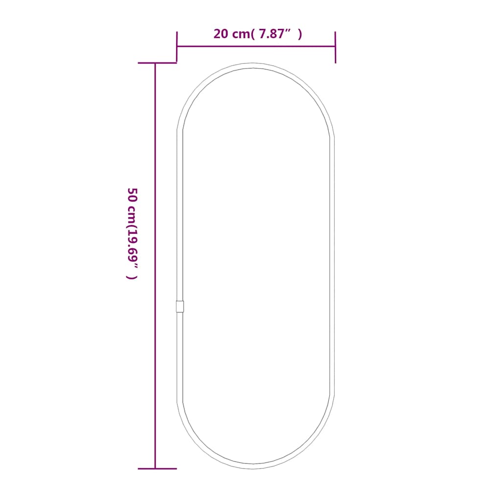 Specchio da Parete Argento 50x20 cm Ovale - homemem39