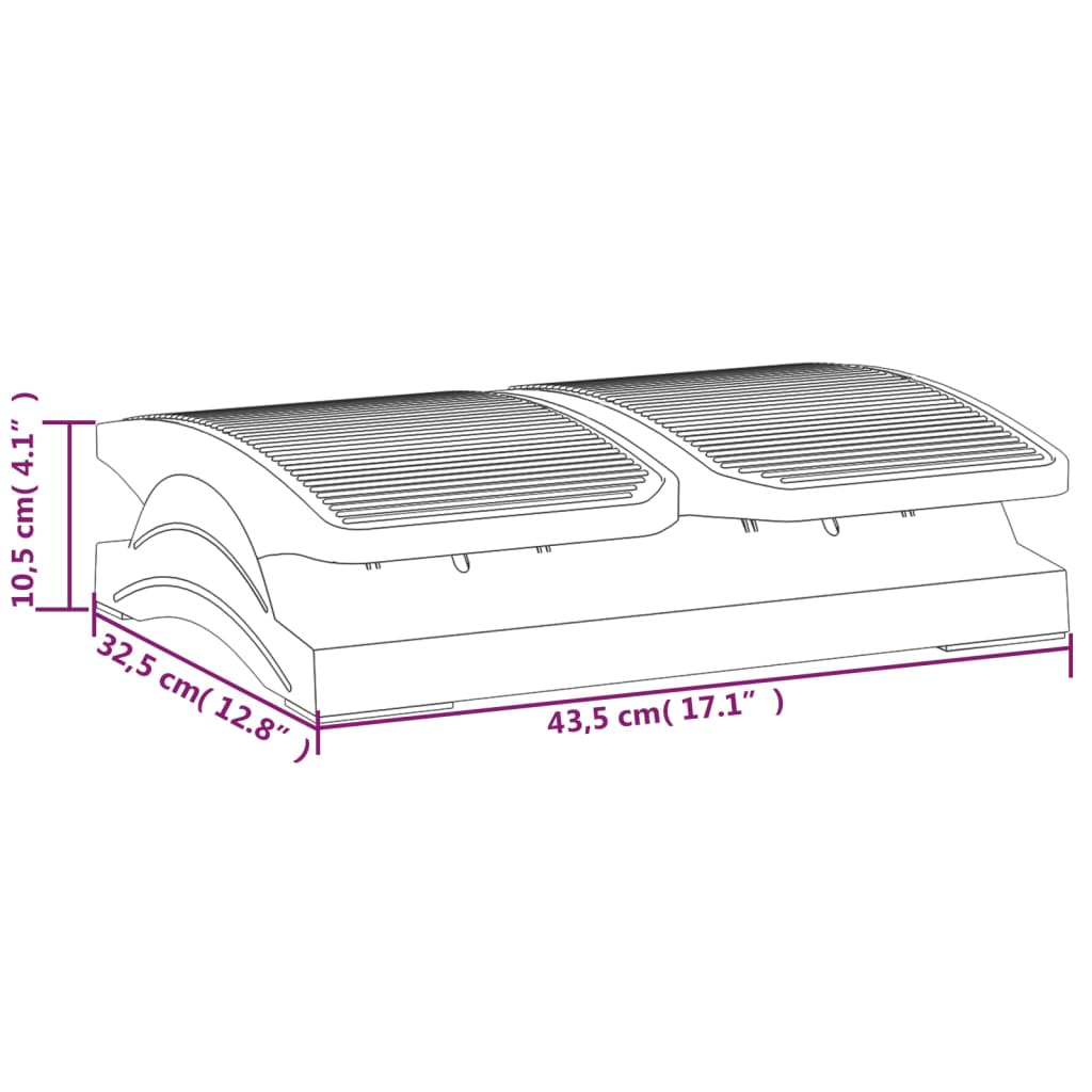 Poggiapiedi Nero 43,5x32,5x10,5 cm | homemem39