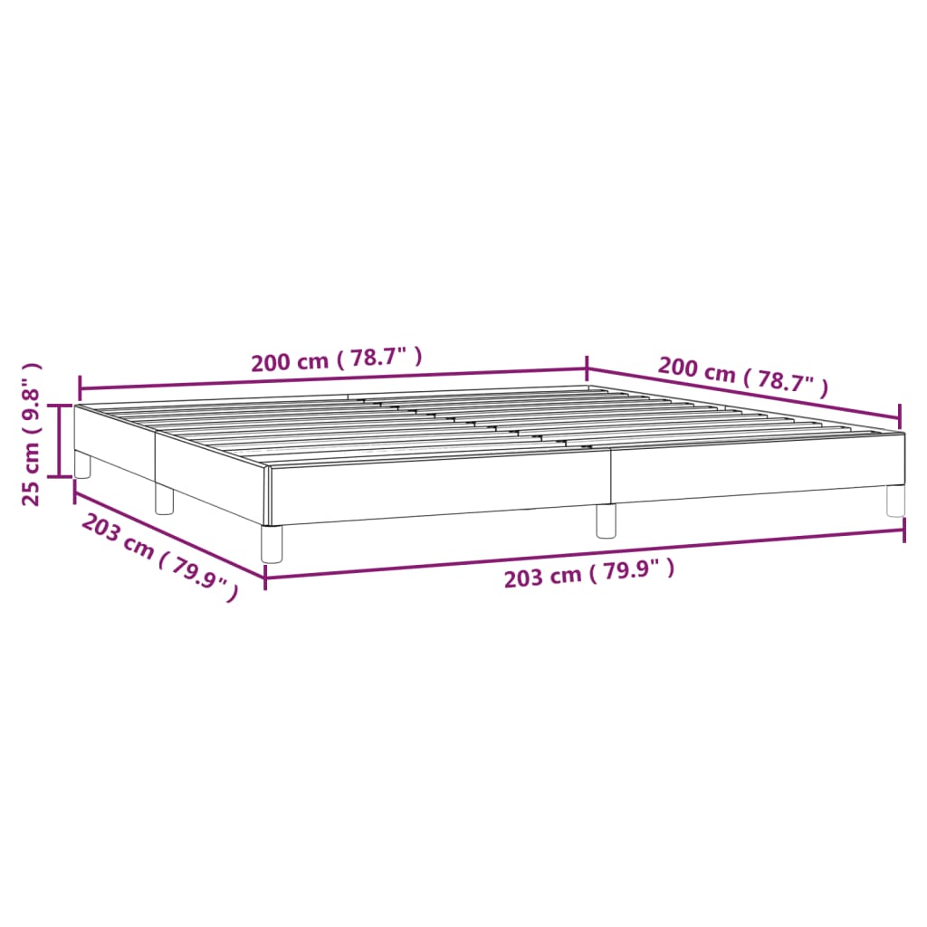 Giroletto senza Materasso Nero 200x200 cm in Tessuto | homemem39