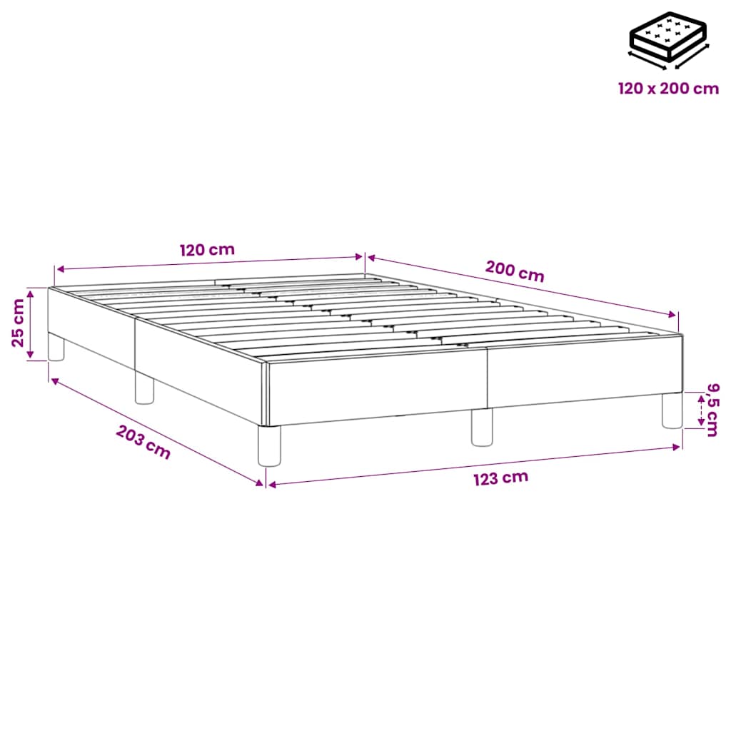Giroletto senza Materasso Grigio Chiaro 120x200 cm Velluto