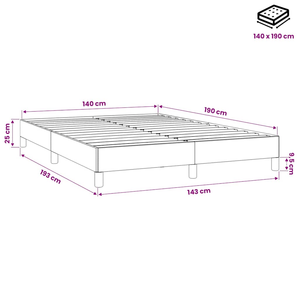 Giroletto senza Materasso Blu Scuro 140x190 cm in Velluto