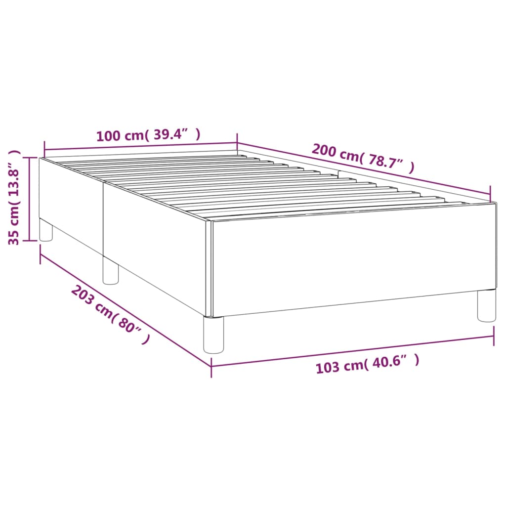 Giroletto senza Materasso Nero 100x200 cm in Tessuto | homemem39