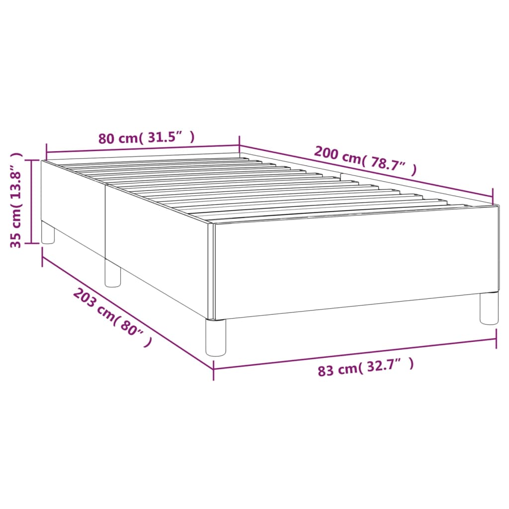 Giroletto senza Materasso Nero 80x200 cm Tessuto | homemem39
