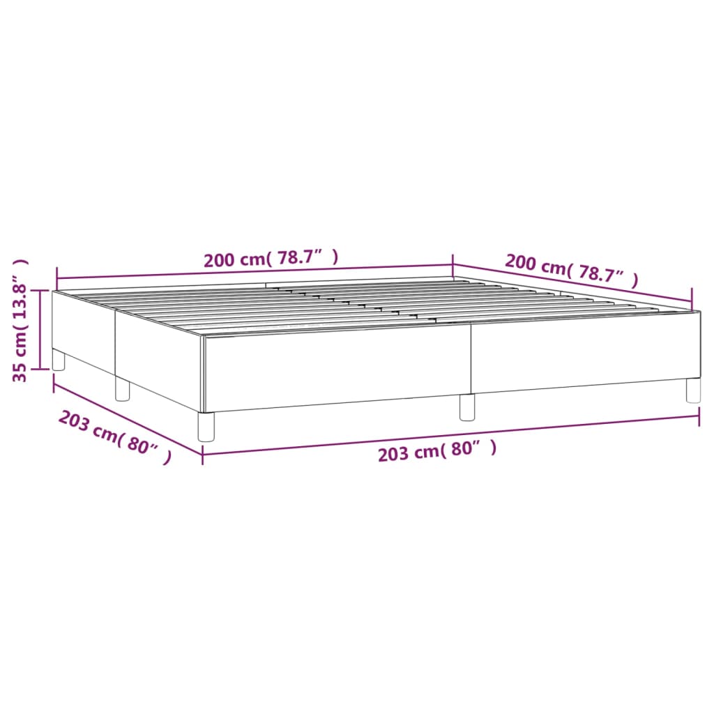 Giroletto senza Materasso Marrone Scuro 200x200 cm in Tessuto | homemem39