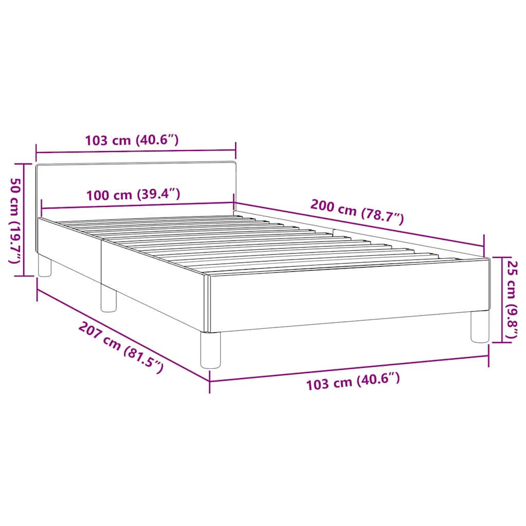 Giroletto senza Materasso Marrone Scuro 100x200 cm Tessuto | homemem39