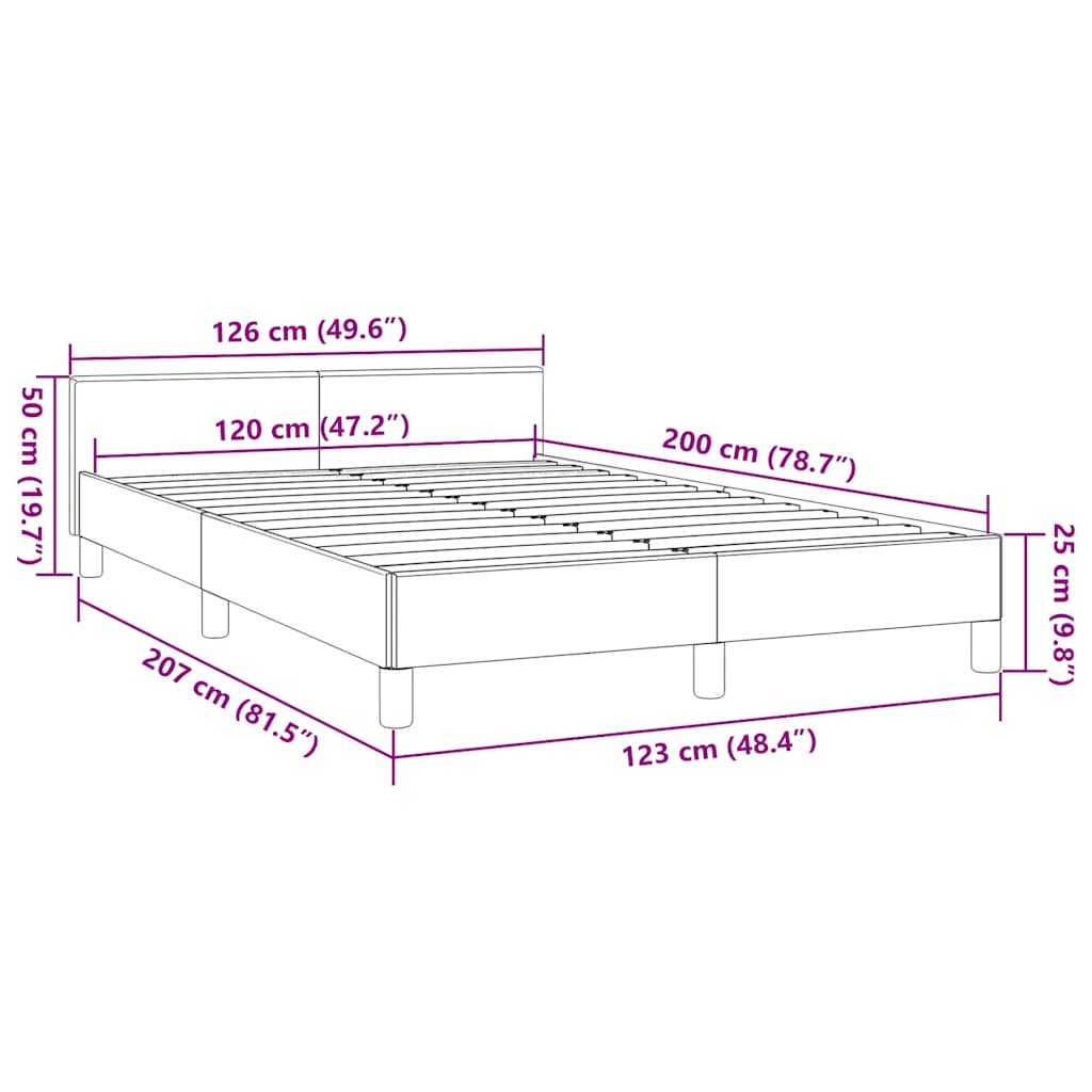 Giroletto senza Materasso Nero 120x200 cm Tessuto | homemem39