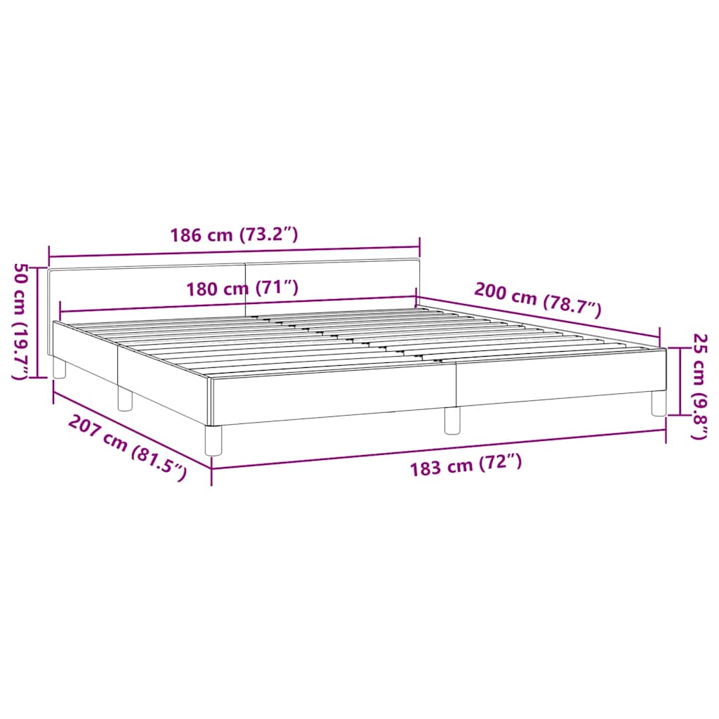 Giroletto senza Materasso Marrone Scuro 180x200 cm Tessuto | homemem39