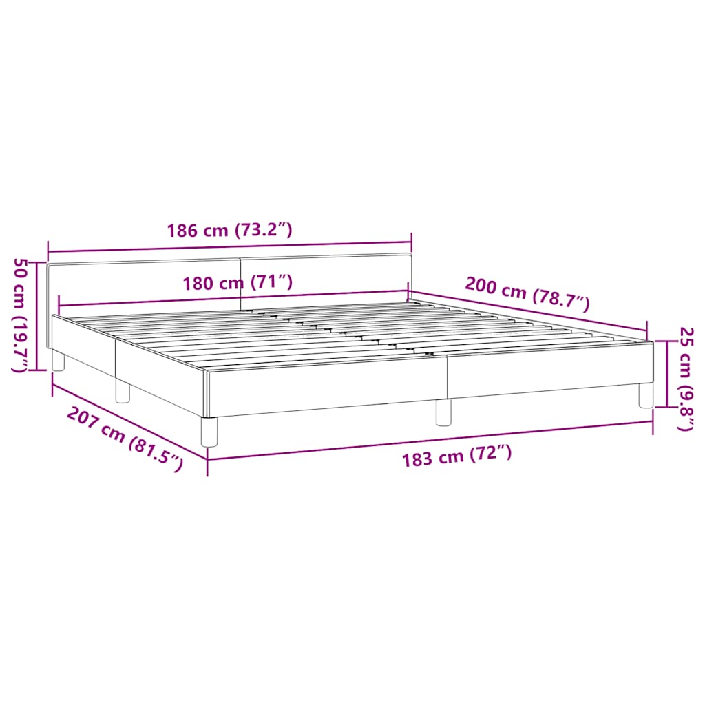 Giroletto senza Materasso Crema 180x200 cm in Tessuto | homemem39