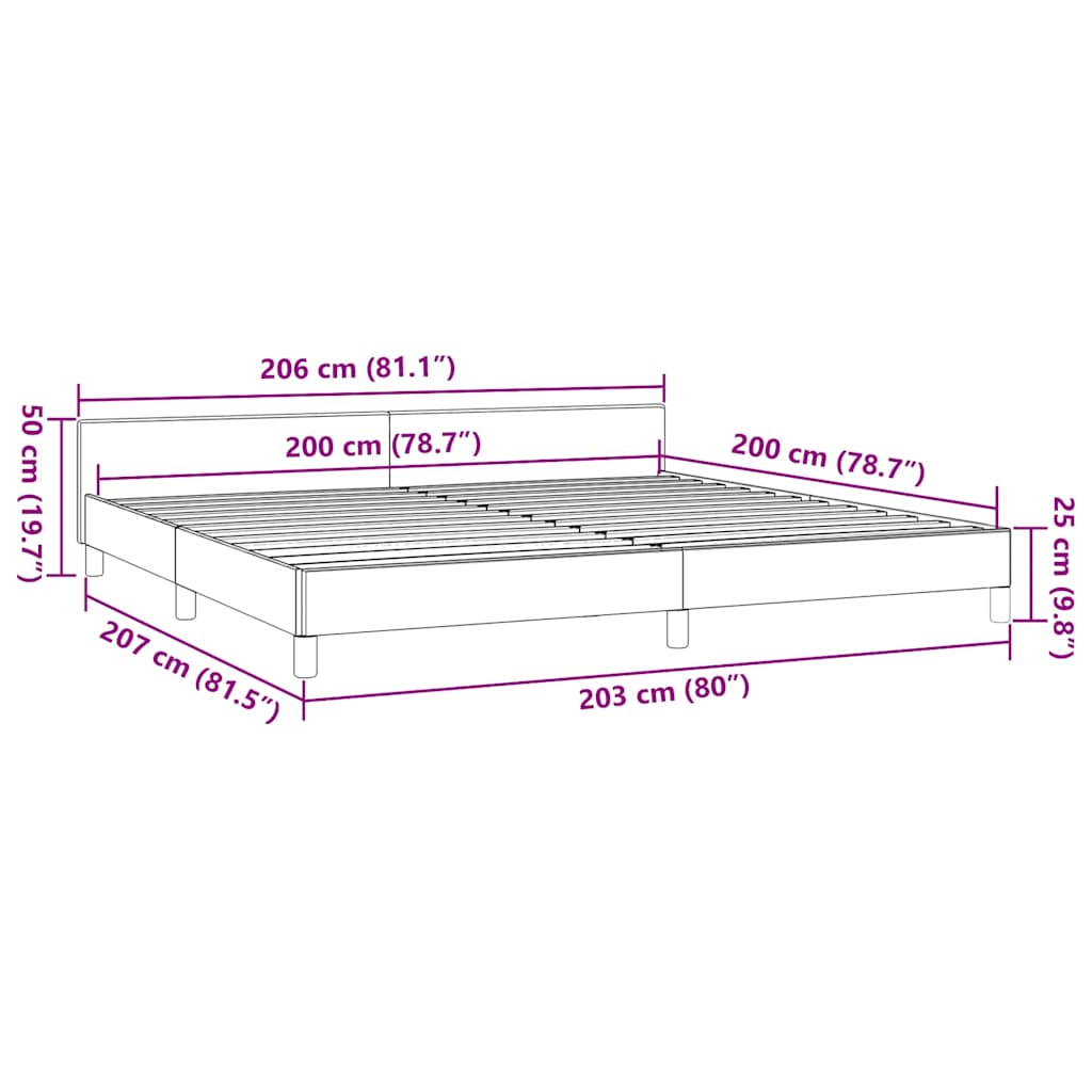 Giroletto senza Materasso Marrone Scuro 200x200 cm in Tessuto | homemem39