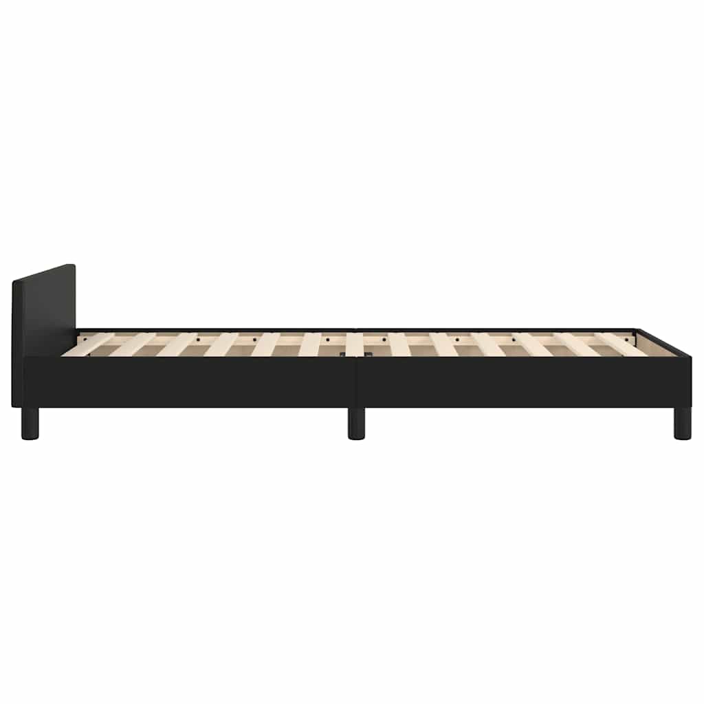 Giroletto con Testiera senza Materasso Nero 100x200 cm