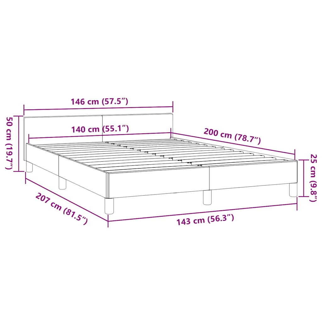 Giroletto con Testiera senza Materasso Cappuccino 140x200 cm | homemem39