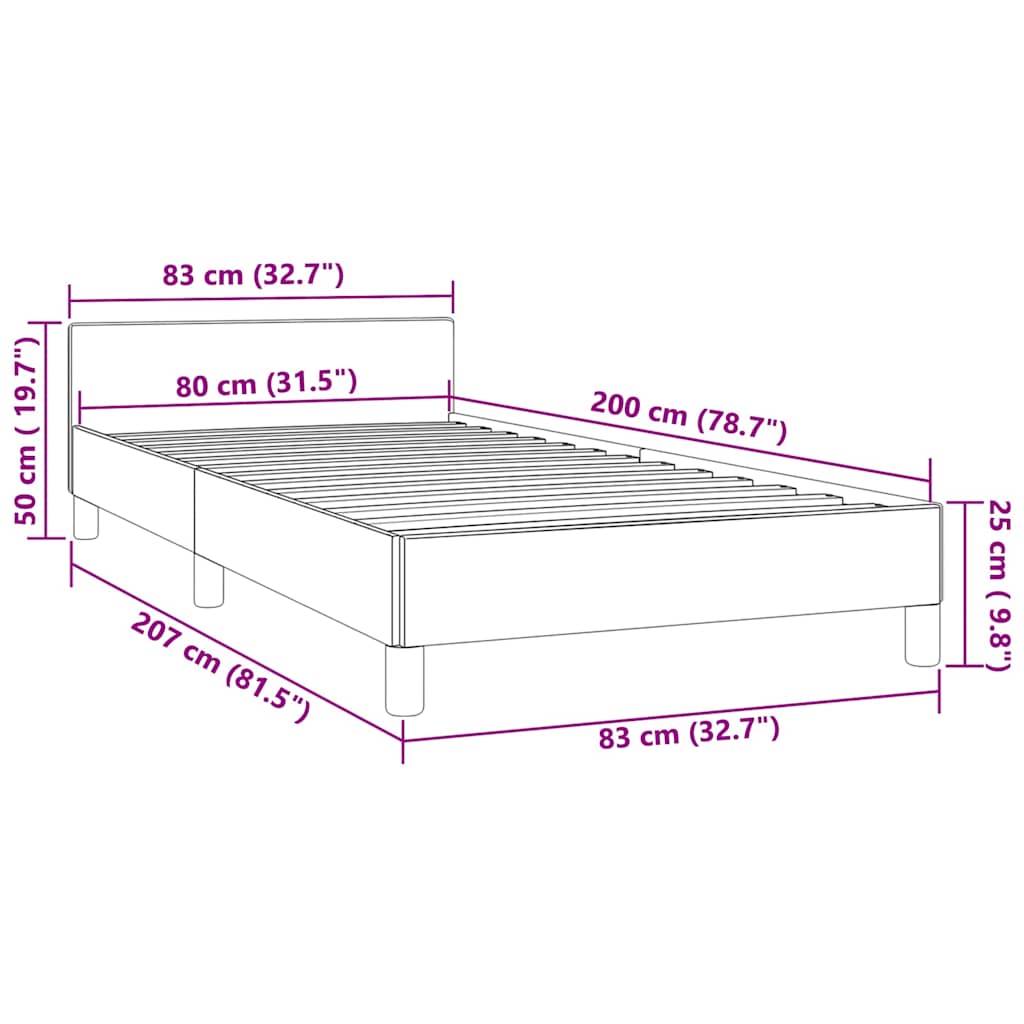 Giroletto senza Materasso Blu Scuro 80x200 cm in Velluto | homemem39