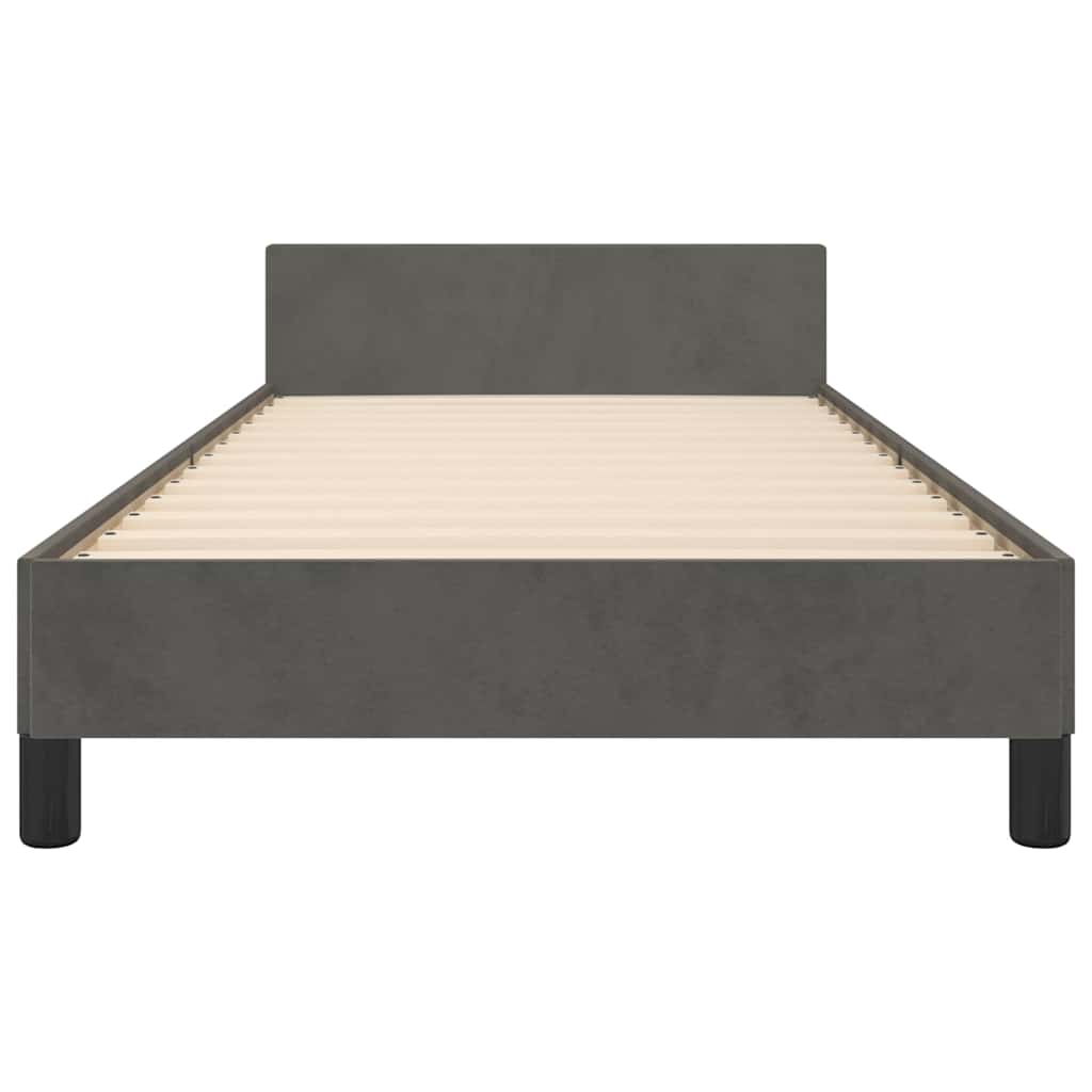 Giroletto senza Materasso Grigio Scuro 90x190 cm Velluto