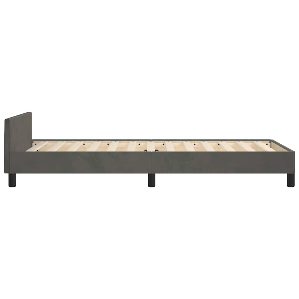 Giroletto senza Materasso Grigio Scuro 90x190 cm Velluto