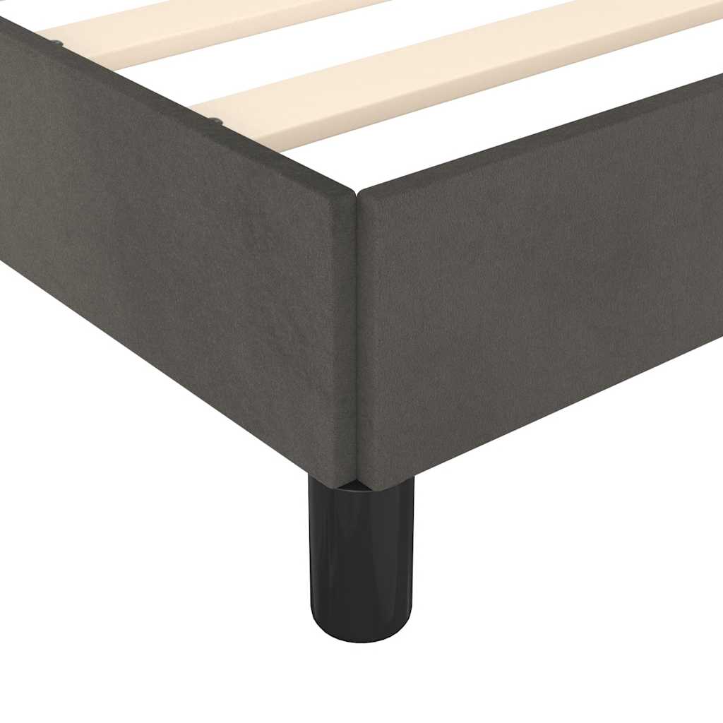 Giroletto senza Materasso Grigio Scuro 90x190 cm Velluto