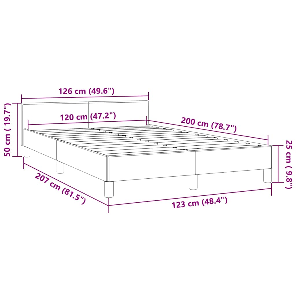 Giroletto senza Materasso Grigio Chiaro 120x200 cm Velluto | homemem39