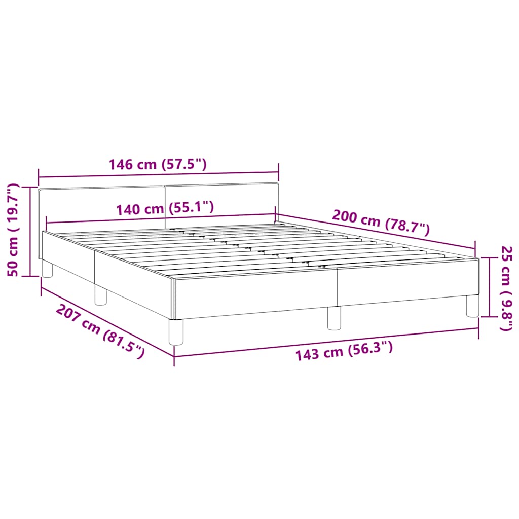 Giroletto senza Materasso Blu Scuro 140x200 cm Velluto | homemem39