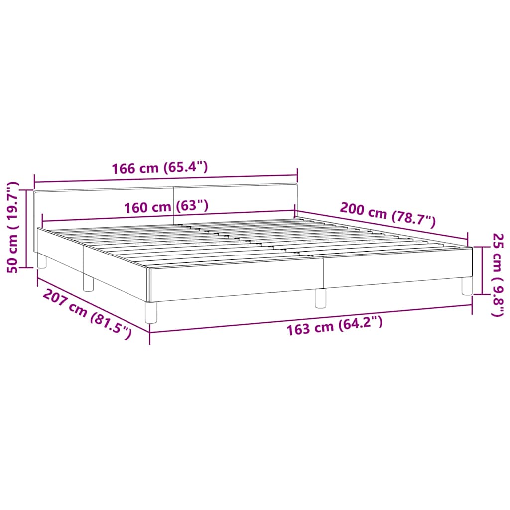 Giroletto senza Materasso Grigio Chiaro 160x200 cm Velluto | homemem39