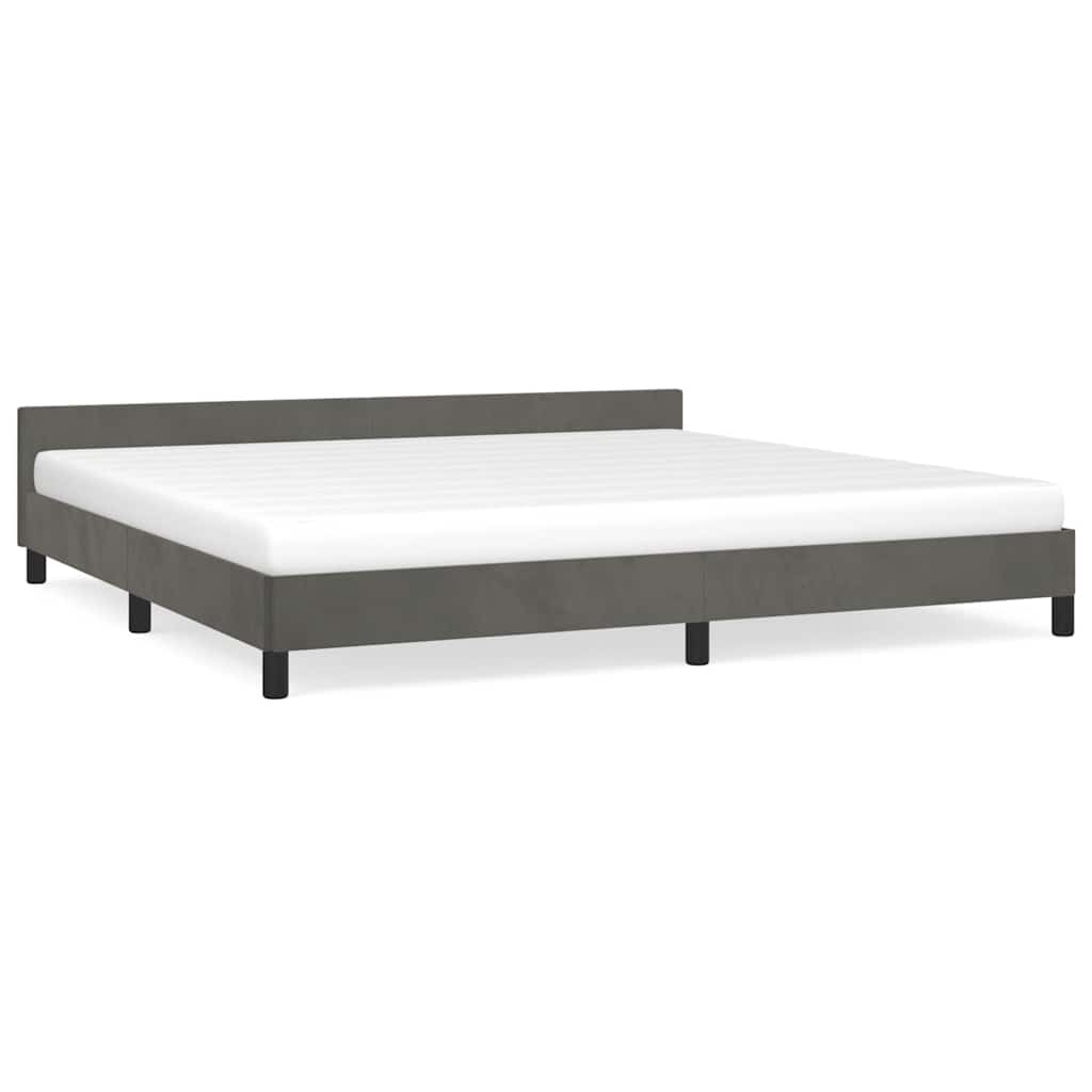 Giroletto senza Materasso Grigio Scuro 200x200 cm Velluto