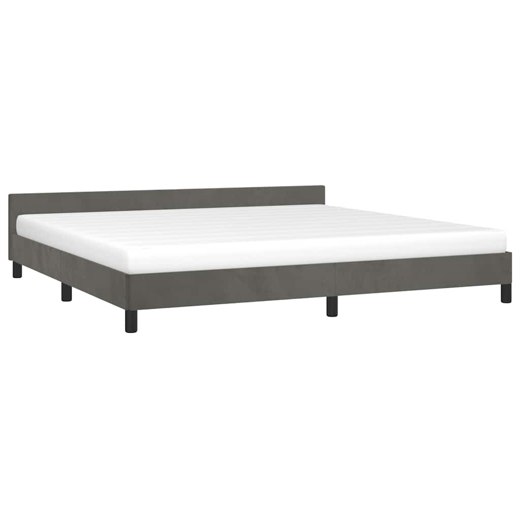 Giroletto senza Materasso Grigio Scuro 200x200 cm Velluto