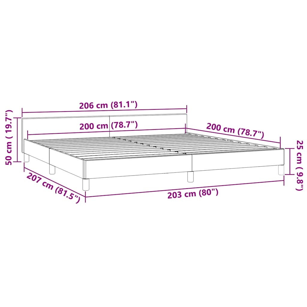 Giroletto con Testiera senza Materasso Rosa 200x200 cm Velluto | homemem39
