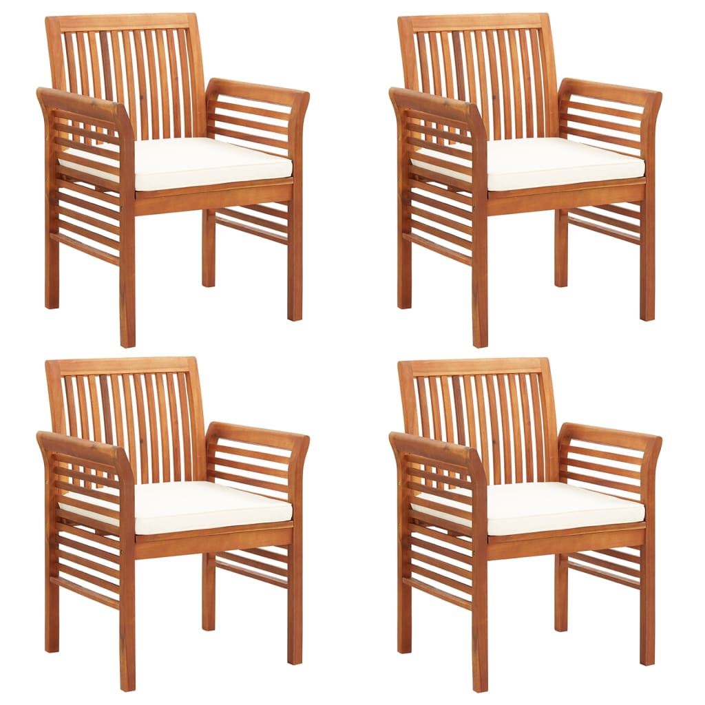 Sedie da Pranzo Giardino con Cuscini 4 pz Legno Massello Acacia - homemem39