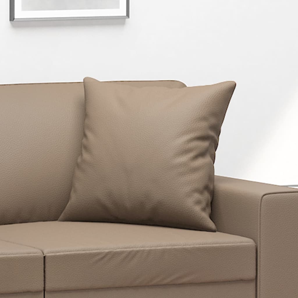 Cuscini Decorativi 2pz Cappuccino 40x40 cm in Similpelle - homemem39